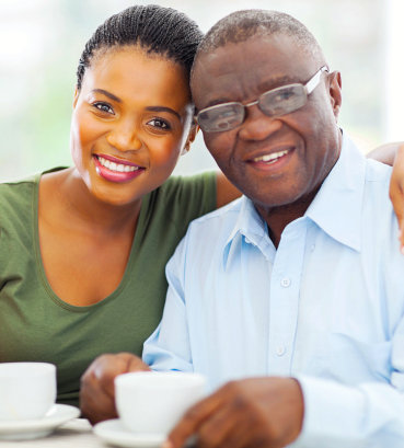 portrait of happy man and woman